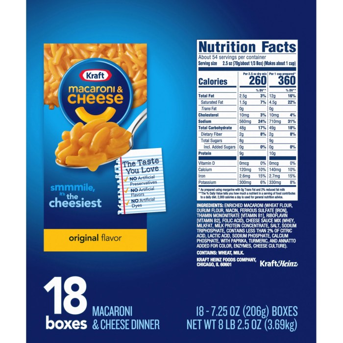 Mac and cheese nutrition facts