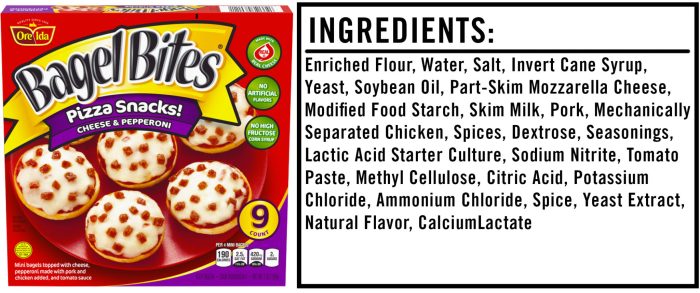 Bagel bites nutrition facts